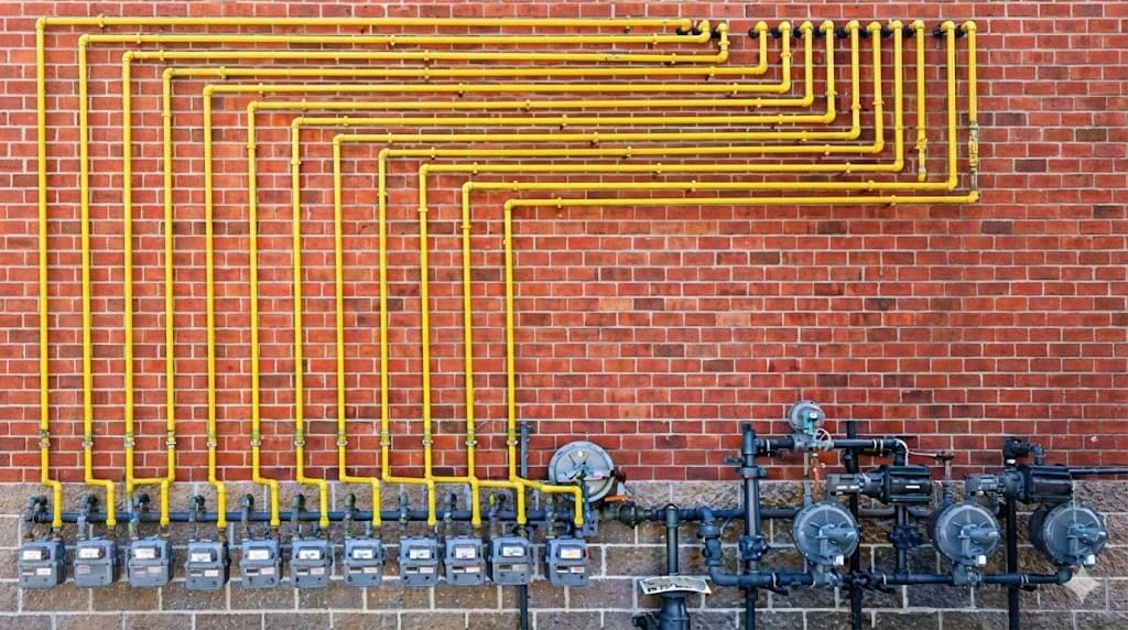 Commercial gas piping installation in Detroit industrial facility